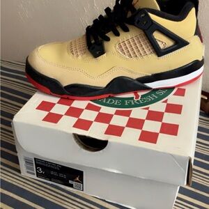Nike Air Jordan 4 Yellow/Black/Red Retro Sneakers